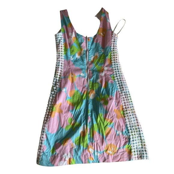 Lilly Pulitzer Delia Shorely Blue Mojo Lace Side Detail Shift Sz 0 Easter Dress - Picture 4 of 7